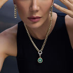 Beş Taşlı Madalyon Charm