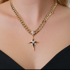 Mineli Taşlı Kuzey Yıldızı Charm